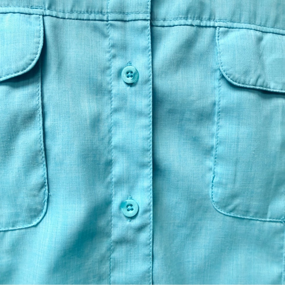 Magellan Outdoors Teal Fishing Shirt 1X Classic Fit Button Down Top - Picture 3 of 8
